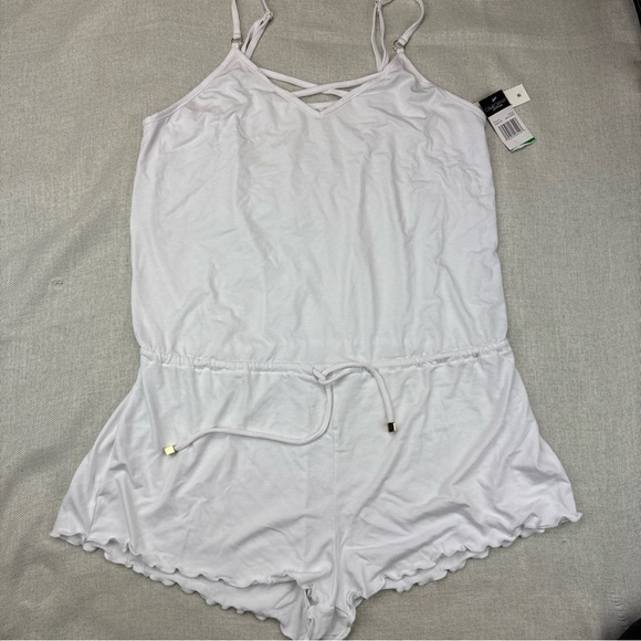 California Waves Other - California Waves Women’s Juniors White Tie-Waist Swim Cover-Up Romper L